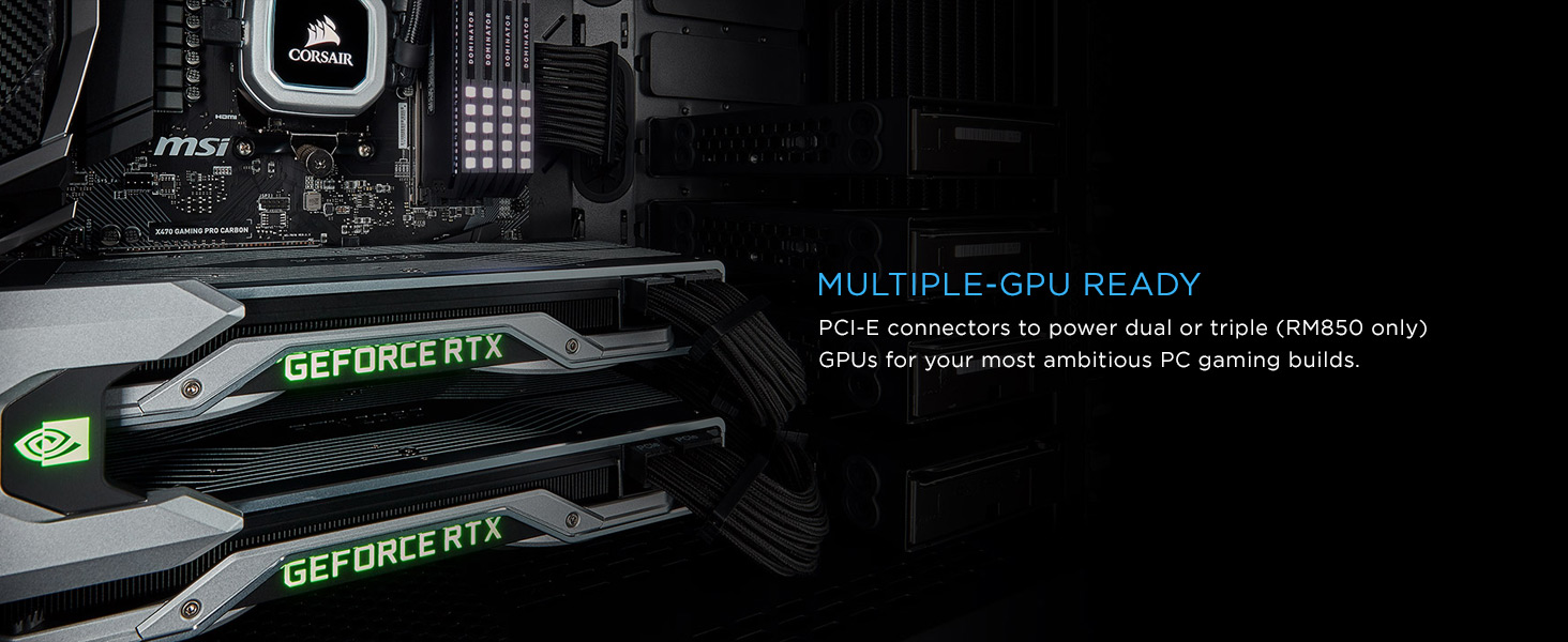 Nguồn Corsair RM Series RM850 - 850W (80 Plus Gold Certified Full Modular/Màu Đen) giới thiệu hỗ trợ 2 GPU